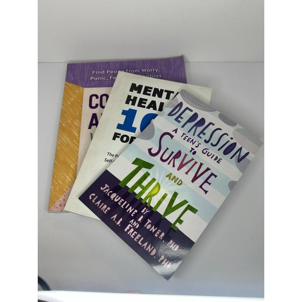 3 Paper Back Books On Mental Health, Anxiety And Depression For Teens